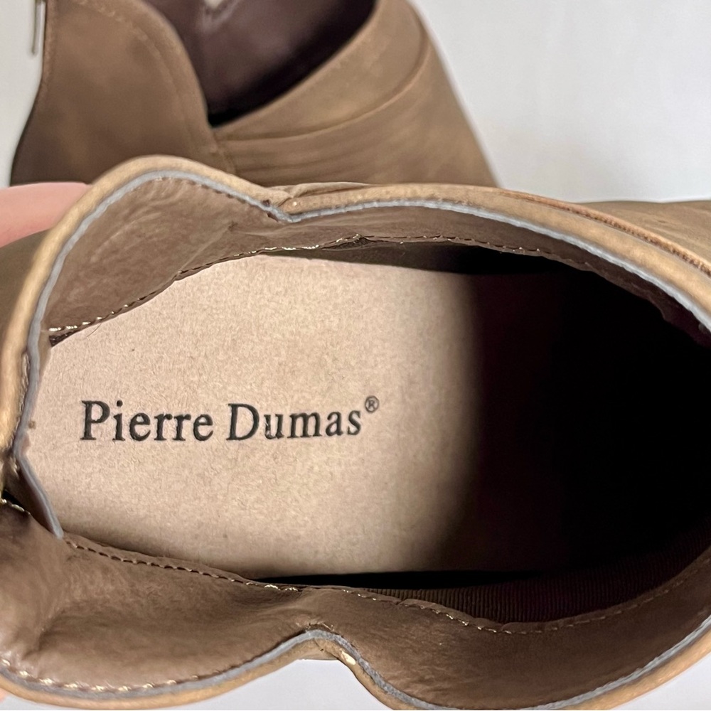 NWOB Pierre Dumas Brown Platform Wedge Clog Ankle Booties Size 7.5 Back Zip - Picture 7 of 10
